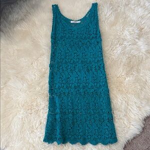 Elegant Teal Lace Dress